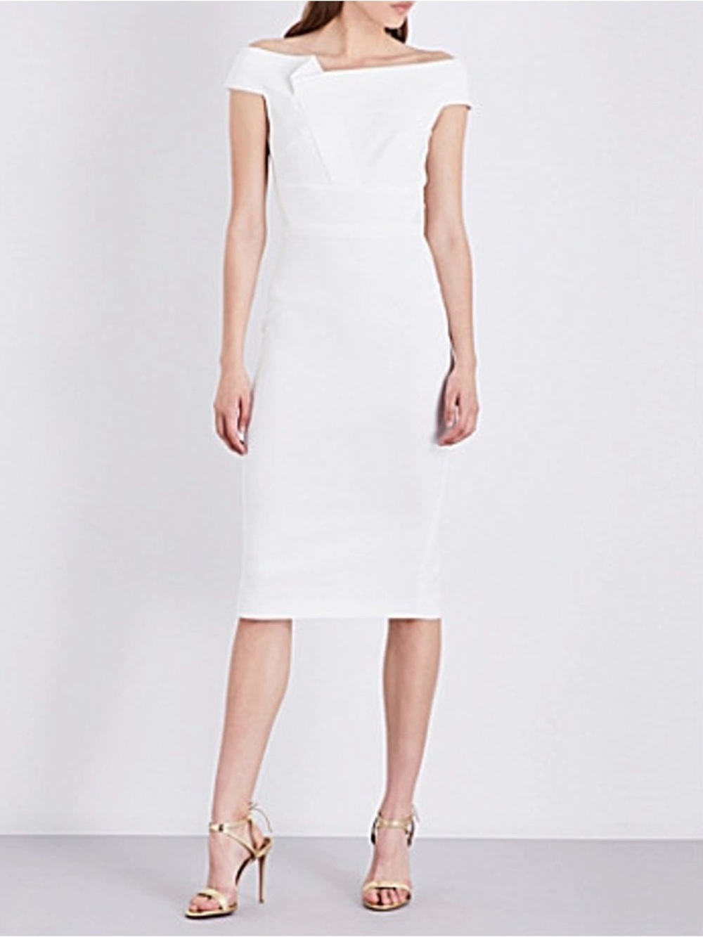 Roland Mouret For Bergdrof Goodman Sheath Dress In Off White Size US 2 - Picture 3 of 16